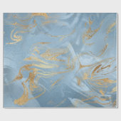 Elegantes modernes Gold und blauer Marmor-Look Geschenkpapier (Flach)