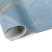 Elegantes modernes Gold und blauer Marmor-Look Geschenkpapier (Rolleneckpunkt)
