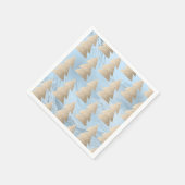 Elegantes, modernes Gold- und Blautönbaummuster Serviette (Ecke)