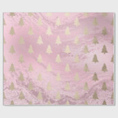 Elegantes modernes Gold- und Rosa Weihnachtsbaummu Geschenkpapier (Flach)