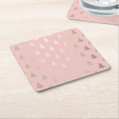 Elegantes modernes Gold- und Rosa Weihnachtsbaummu Rechteckiger Pappuntersetzer (angewinkelt)