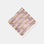 Elegantes modernes Gold- und Rosa-Weihnachtsbaummu Serviette (Ecke)