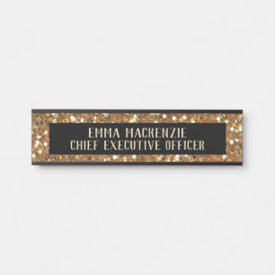 Elegantes, modernes Gold- und Schwarz-Türschild Türschild