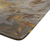 Elegantes modernes Gold- und Silbermarmordesign Schneidebrett (Ecke)