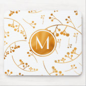 Elegantes, modernes Goldbeermuster auf Monogramm Mousepad (Vorne)