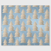 Elegantes modernes goldblaues Weihnachtsbaummuster Geschenkpapier (Flach)