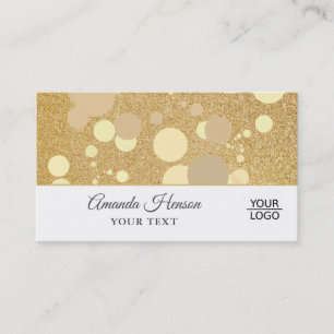 Elegantes, modernes Golden Glitter Logo Visitenkarte