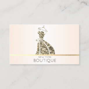Elegantes modernes goldenes Glitzerkleid Visitenkarte