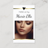 Elegantes modernes Goldenes Herz mit Foto und QR C Visitenkarte (Vorderseite)