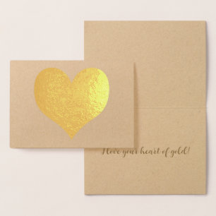 Elegantes modernes goldenes Herz Valentinstag Folienkarte