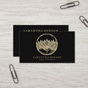 Elegantes modernes goldenes Lotus-Logo stilvolles Visitenkarte
