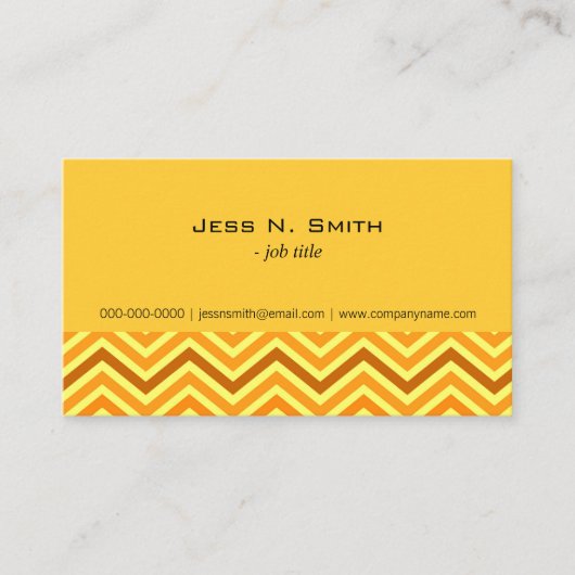 Elegantes, modernes, goldenes, sonniges gelbes Zic Visitenkarte (Vorderseite)