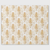 Elegantes modernes goldenes Weihnachtsbaum Blumenm Geschenkpapier (Flach)