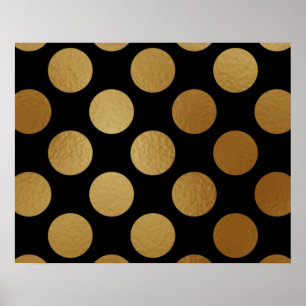 Elegantes, modernes goldenfarbenes Polka Dots Must Poster