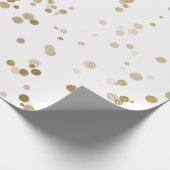 Elegantes, modernes Goldfass-Polka-Punktmuster Geschenkpapier (Ecke)