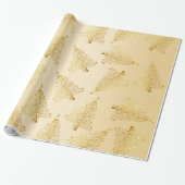 Elegantes, modernes Goldweihnachtmuster Geschenkpapier (Ungerollt)
