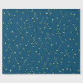 Elegantes, modernes Golftmuster Golfer Golfer Blau Geschenkpapier (Flach)