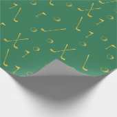 Elegantes, modernes Golftmuster Golfer Golfer Grün Geschenkpapier (Ecke)