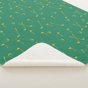 Elegantes, modernes Golftmuster Golfer Golfer Grün Sherpadecke