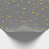 Elegantes modernes Golftonmuster Golfer Grau Geschenkpapier (Ecke)