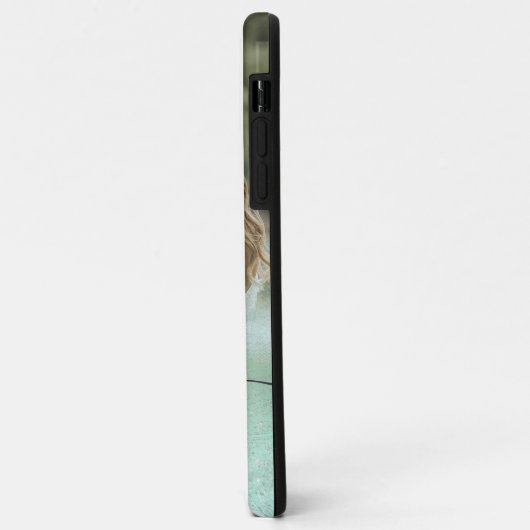 Elegantes modernes Gradienten-Minze-Grün-Glitzer-F Case-Mate iPhone Hülle (Hinten/Links)