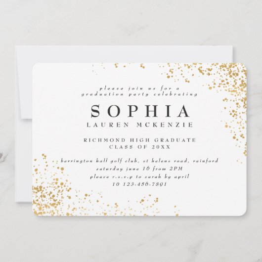 ELEGANTES MODERNES GRADUAT EINLADUNG (Rückseite)