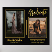Elegantes modernes Graduate Script Text Two Foto Foliendrucke (Vorderseite)