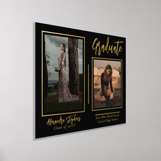 Elegantes modernes Graduate Script Text Two Foto Foliendrucke (Ablage )