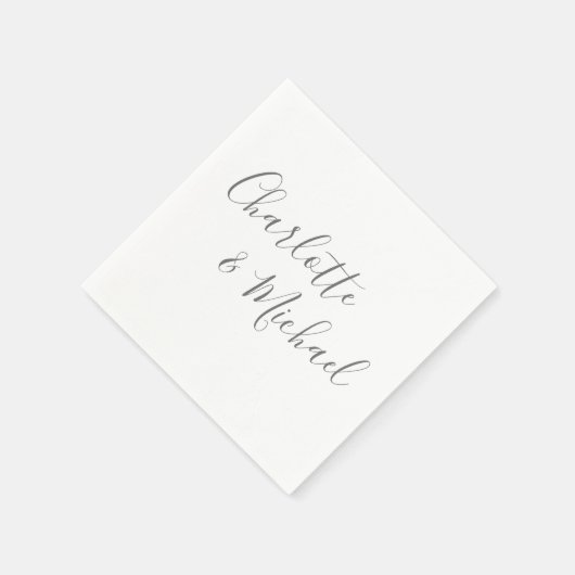 Elegantes, modernes Graues Signaturskript Serviette (Ecke)