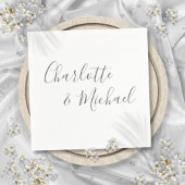 Elegantes, modernes Graues Signaturskript Serviette