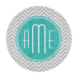 Elegantes modernes graues Zickzack und tadelloses Schneidebrett