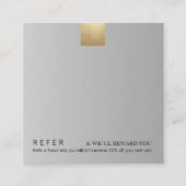 Elegantes, modernes Gray Gradient Gold Akzent Refe Quadratische Visitenkarte (Vorderseite)