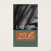 Elegantes, modernes Green Brown Foto Haarstudio (Vorderseite)