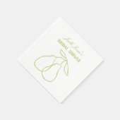 Elegantes, modernes Green Perfect Pear Brautparty Serviette (Ecke)