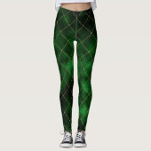 Elegantes, modernes, grünes Gold Diamond Square Mu Leggings (Vorderseite)