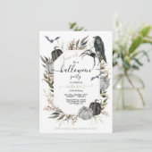 Elegantes modernes Halloween-Party Einladung (Stehend Vorderseite)