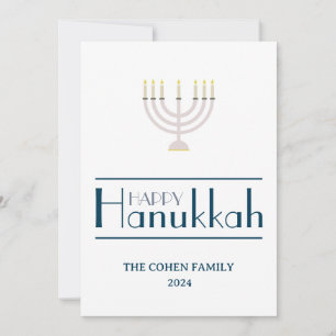 Elegantes, modernes Happy Hanukkah Foto Feiertagskarte