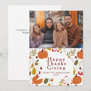 Elegantes modernes Happy Thanksgiving Herbstfoto Feiertagskarte