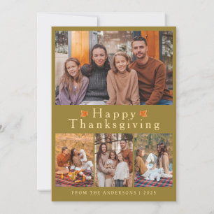 Elegantes modernes Happy Thanksgiving Herbstfoto Feiertagskarte