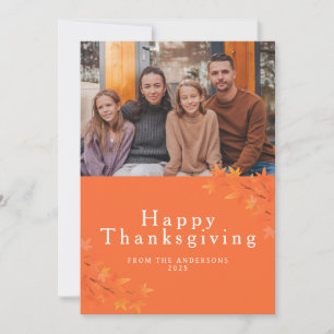 Elegantes modernes Happy Thanksgiving Herbstfoto Feiertagskarte