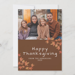 Elegantes modernes Happy Thanksgiving Herbstfoto Feiertagskarte