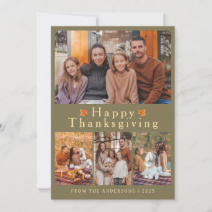 Elegantes modernes Happy Thanksgiving Herbstfoto Feiertagskarte