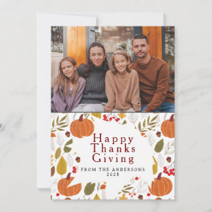 Elegantes modernes Happy Thanksgiving Herbstfoto Feiertagskarte