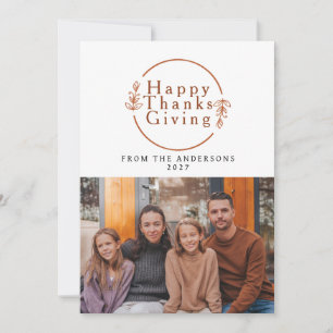 Elegantes modernes Happy Thanksgiving Herbstfoto Feiertagskarte