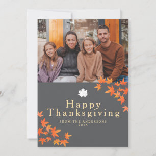 Elegantes modernes Happy Thanksgiving Herbstfoto Feiertagskarte