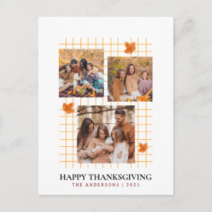 Elegantes modernes Happy Thanksgiving Herbstfoto Feiertagspostkarte