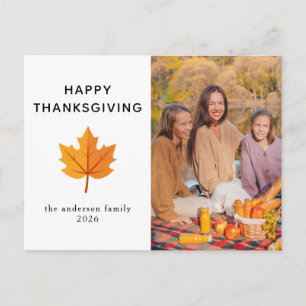 Elegantes modernes Happy Thanksgiving Herbstfoto Feiertagspostkarte