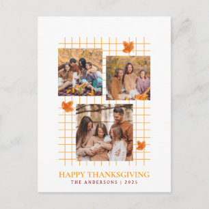 Elegantes modernes Happy Thanksgiving Herbstfoto Feiertagspostkarte