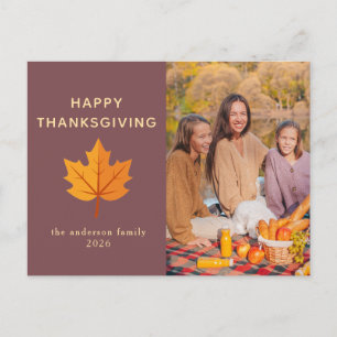 Elegantes modernes Happy Thanksgiving Herbstfoto Feiertagspostkarte
