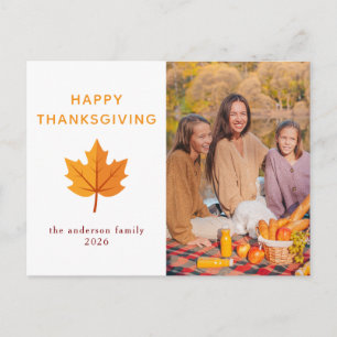 Elegantes modernes Happy Thanksgiving Herbstfoto Feiertagspostkarte